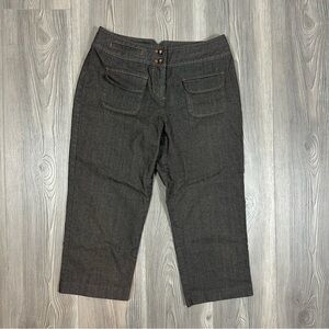 Cato Brown Capri Pants Cropped Trousers with Flap Pockets Size 4